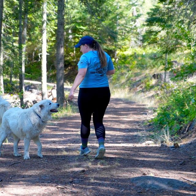 Turtle Trot runner with ranch guard dog