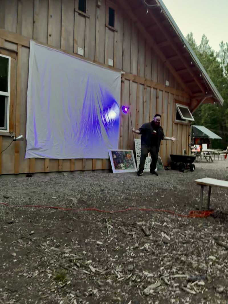 The Crest Moth Night presentation before dark