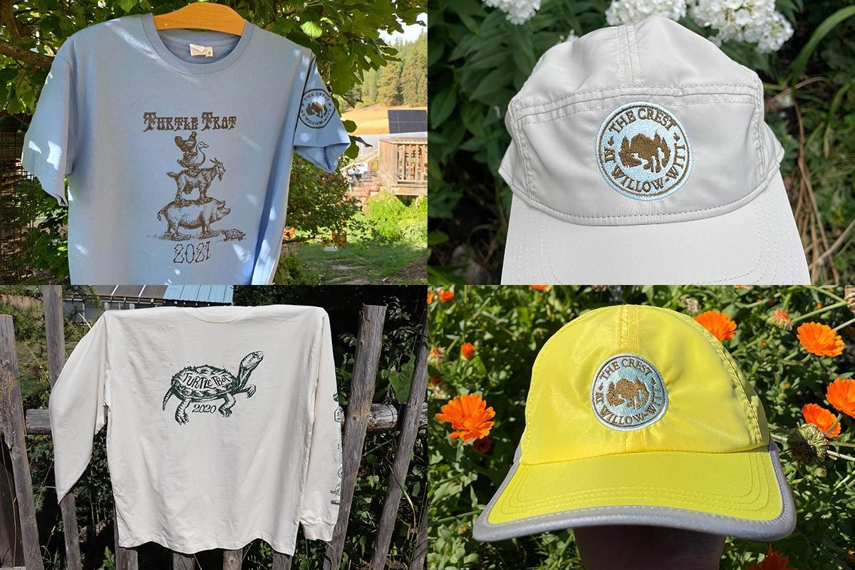 The Crest logo hats and organic cotton shirts
