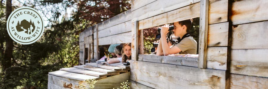 spring outdoor school birding activity at The Crest in Southern Oregon