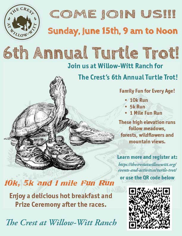 6th Annual Turtle Trot trail race fundraiser for The Crest at Willow-Witt Ranch