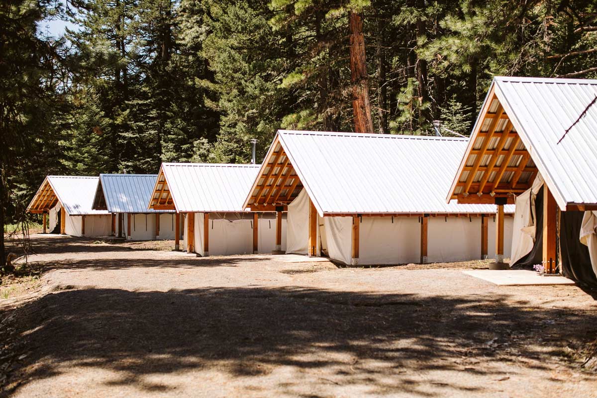 ADA accessible group wall tents at The Crest campground
