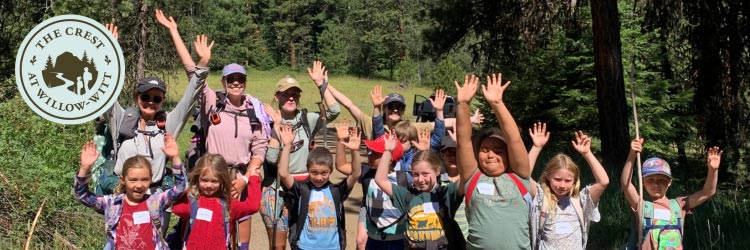 The Crest summer campers on a hike at Willow-Witt Ranch