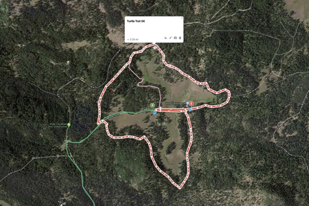 Turtle Trot 5k trail race route map